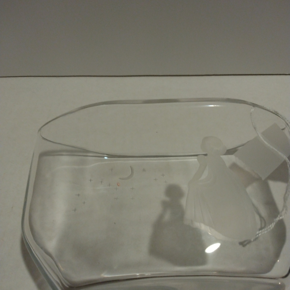 Orrefors Vtg etched crystal "Wish to the Moon"  by Edwin Ohrstrom - Picture 3 of 3